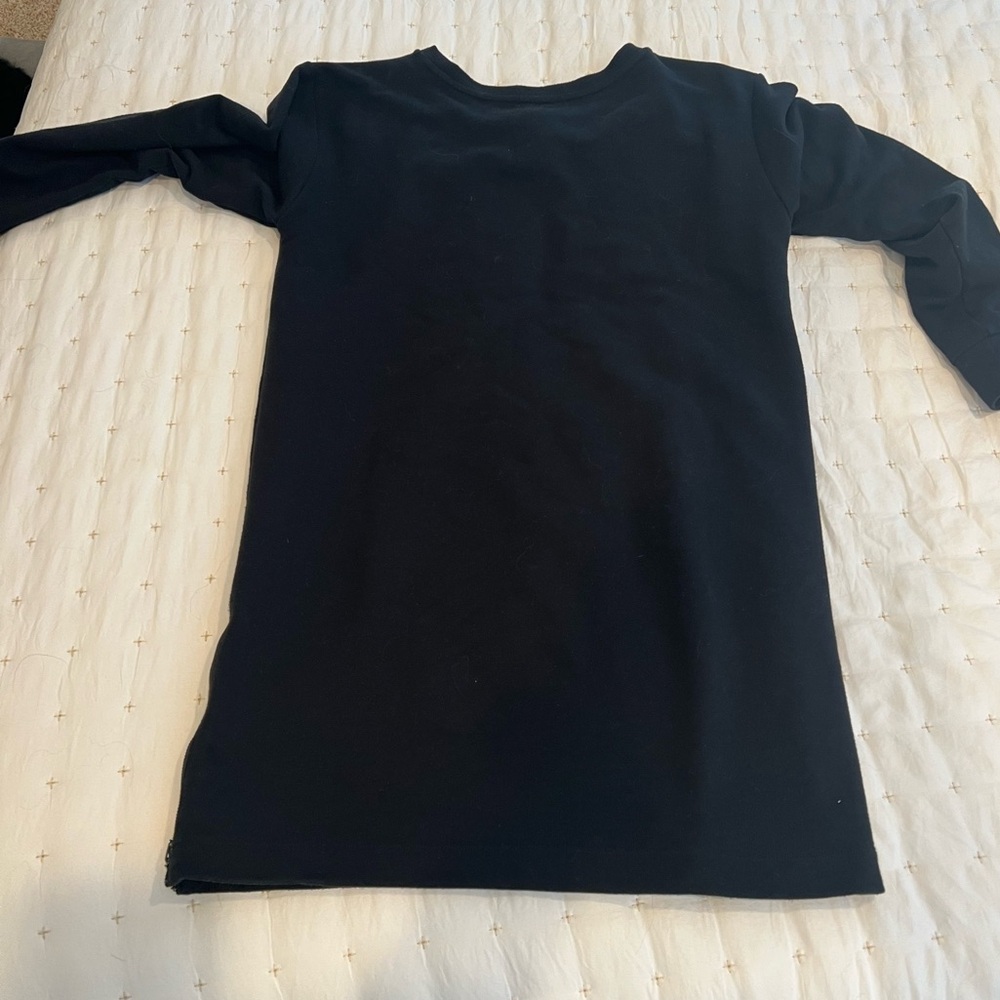 Lole  womens sweatshirt/tunic Black Long Sleeve Tee one side zip